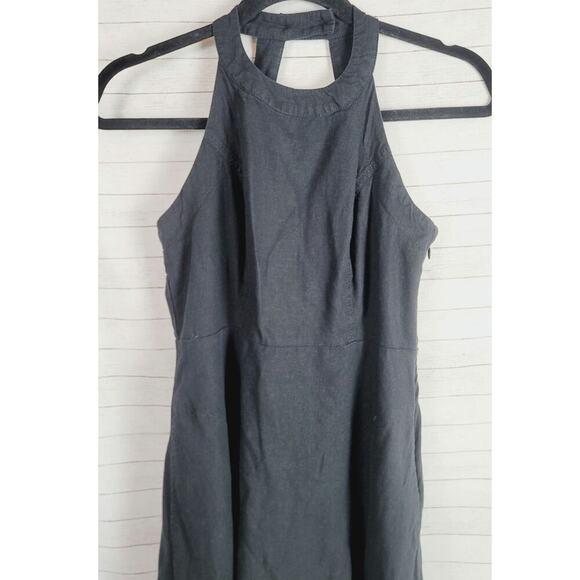 Anthropologie Maeve Greta Linen Midi Dress in Black, sz 0 - Picture 4 of 16